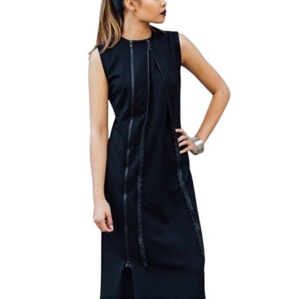 $242 NWT POPPYSEED The Zipper Maternity & Post Partum NAVY Designer Dress SMALL - Picture 6 of 7